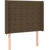 vidaXL Tête de lit avec oreilles Marron foncé 83x16x118/128 cm Tissu