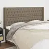 vidaXL Tête de lit avec oreilles Taupe 203x16x118/128 cm Tissu