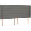 vidaXL Tête de lit avec oreilles Gris foncé 163x16x118/128 cm Tissu