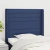vidaXL Tête de lit avec oreilles Bleu 103x16x118/128 cm Tissu
