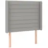 vidaXL Tête de lit avec oreilles Gris clair 93x16x118/128 cm Tissu