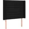 vidaXL Tête de lit avec oreilles Noir 83x16x118/128 cm Tissu