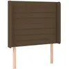 vidaXL Tête de lit avec oreilles Marron foncé 83x16x118/128 cm Tissu