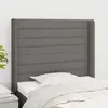 vidaXL Tête de lit avec oreilles Gris foncé 103x16x118/128 cm Tissu