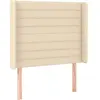 vidaXL Tête de lit avec oreilles Crème 93x16x118/128 cm Tissu
