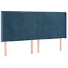 vidaXL Tête de lit avec oreilles Bleu foncé 203x16x118/128 cm Velours
