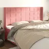 vidaXL Tête de lit avec oreilles Rose 203x16x118/128 cm Velours