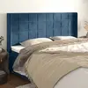 vidaXL Tête de lit avec oreilles Bleu foncé 163x16x118/128 cm Velours