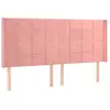 vidaXL Tête de lit avec oreilles Rose 163x16x118/128 cm Velours