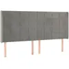 vidaXL Tête de lit avec oreilles Gris clair 183x16x118/128 cm Velours