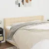 vidaXL Tête de lit avec oreilles Crème 163x16x78/88 cm Tissu