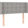 vidaXL Tête de lit avec oreilles Gris clair 93x16x78/88 cm Tissu