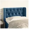 vidaXL Tête de lit avec oreilles Bleu Foncé 83x16x78/88 cm Velours