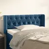 vidaXL Tête de lit avec oreilles Bleu foncé 93x16x78/88 cm Velours