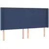 vidaXL Tête de lit avec oreilles Bleu 163x16x118/128 cm Tissu
