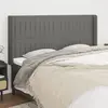 vidaXL Tête de lit avec oreilles Gris foncé 183x16x118/128 cm Tissu