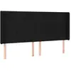vidaXL Tête de lit avec oreilles Noir 183x16x118/128 cm Tissu
