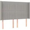 vidaXL Tête de lit avec oreilles Gris clair 147x16x118/128 cm Tissu