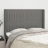 vidaXL Tête de lit avec oreilles Gris foncé 147x16x118/128 cm Tissu