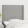 vidaXL Tête de lit avec oreilles Gris clair 93x16x118/128 cm Tissu