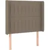 vidaXL Tête de lit avec oreilles Taupe 83x16x118/128 cm Tissu