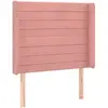 vidaXL Tête de lit avec oreilles Rose 103x16x118/128 cm Velours