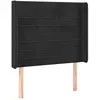 vidaXL Tête de lit avec oreilles Noir 93x16x118/128 cm Velours