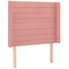 vidaXL Tête de lit avec oreilles Rose 93x16x118/128 cm Velours