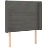vidaXL Tête de lit avec oreilles Gris foncé 93x16x118/128 cm Velours