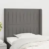 vidaXL Tête de lit avec oreilles Gris foncé 103x16x118/128 cm Tissu