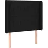 vidaXL Tête de lit avec oreilles Noir 103x16x118/128 cm Tissu