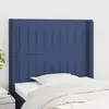 vidaXL Tête de lit avec oreilles Bleu 93x16x118/128 cm Tissu