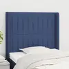 vidaXL Tête de lit avec oreilles Bleu 103x16x118/128 cm Tissu