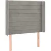vidaXL Tête de lit avec oreilles Gris clair 83x16x118/128 cm Velours