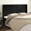 vidaXL Tête de lit avec oreilles Noir 203x16x118/128 cm Velours