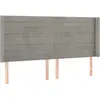 vidaXL Tête de lit avec oreilles Gris clair 203x16x118/128 cm Velours