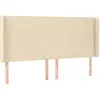 vidaXL Tête de lit avec oreilles Crème 203x16x118/128 cm Tissu