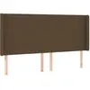 vidaXL Tête de lit avec oreilles Marron foncé 183x16x118/128 cm Tissu