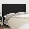 vidaXL Tête de lit avec oreilles Noir 203x16x118/128 cm Tissu