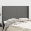 vidaXL Tête de lit avec oreilles Gris foncé 147x16x118/128 cm Tissu
