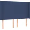 vidaXL Tête de lit avec oreilles Bleu 147x16x118/128 cm Tissu