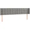 vidaXL Tête de lit avec oreilles Gris clair 163x16x78/88 cm Velours