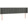 vidaXL Tête de lit avec oreilles Gris foncé 163x16x78/88 cm Velours