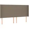 vidaXL Tête de lit avec oreilles Taupe 163x16x118/128 cm Tissu