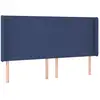 vidaXL Tête de lit avec oreilles Bleu 163x16x118/128 cm Tissu