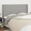 vidaXL Tête de lit avec oreilles Gris clair 183x16x118/128 cm Tissu