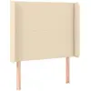 vidaXL Tête de lit avec oreilles Crème 83x16x118/128 cm Tissu
