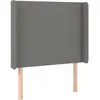 vidaXL Tête de lit avec oreilles Gris foncé 93x16x118/128 cm Tissu