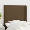 vidaXL Tête de lit avec oreilles Marron foncé 83x16x118/128 cm Tissu