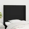 vidaXL Tête de lit avec oreilles Noir 93x16x118/128 cm Tissu